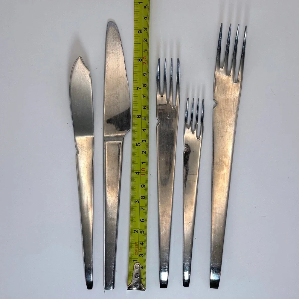 Retroneu Trek Stainless Flatware Set 29 Pc MCM Aubock Style Space Age Vintage